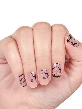 A Dashing Time Color Street Nail Polish Strips Retired Reindeer Overlay
